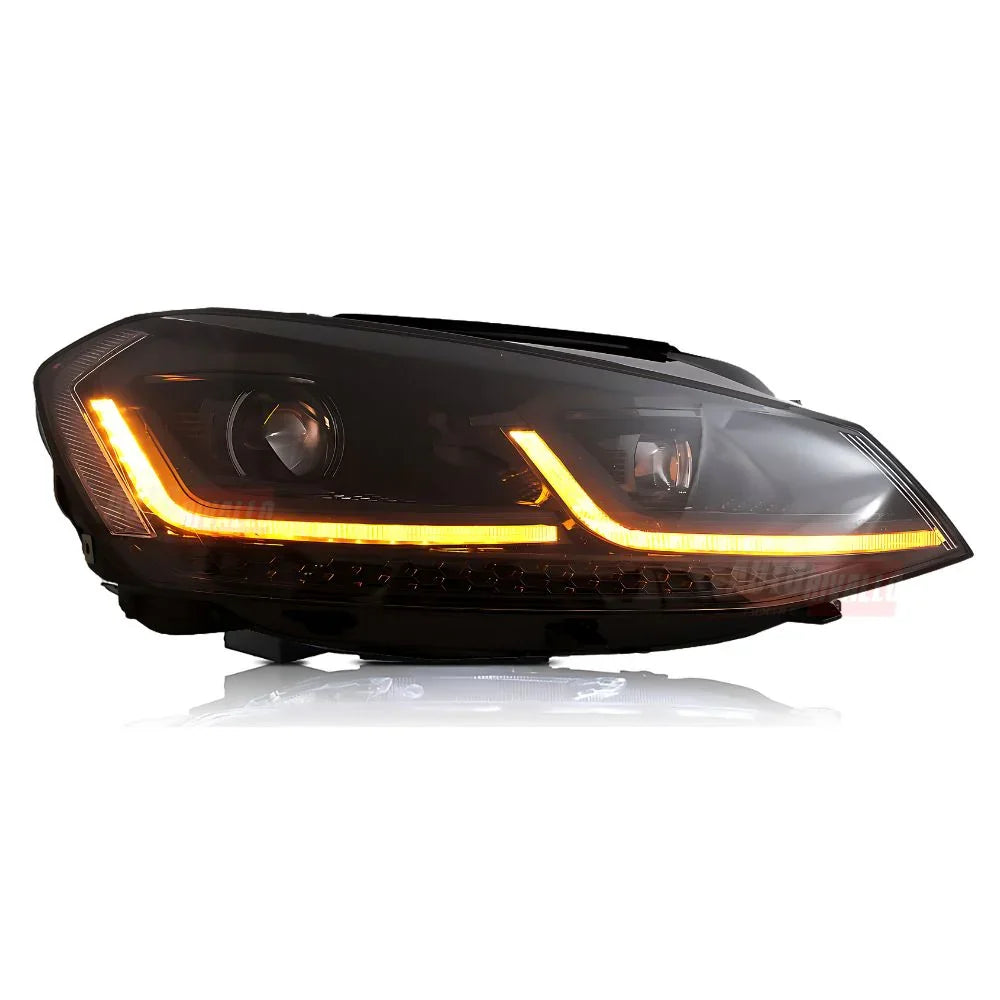 VW Golf 7 2012-2017 Fari Anteriori LED Look G7.5 Total Black - autorivallo