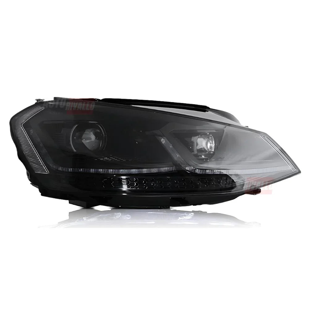 VW Golf 7 2012-2017 Fari Anteriori LED Look G7.5 Total Black - autorivallo