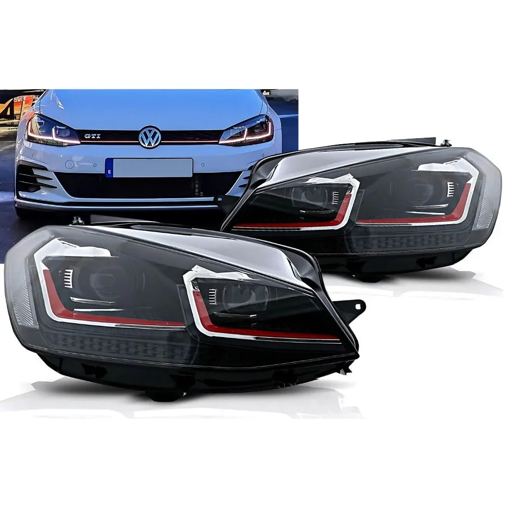 VW Golf 7.5 2017-2019 Fari Anteriori Full LED GTI Look SEQ - autorivallo