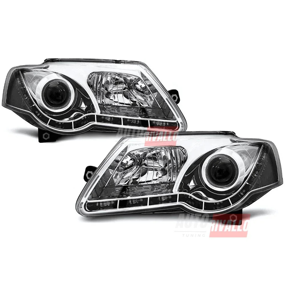 VW Passat 3C B6 2005-2010 Fari Anteriori Con Luci Diurne LED - autorivallo