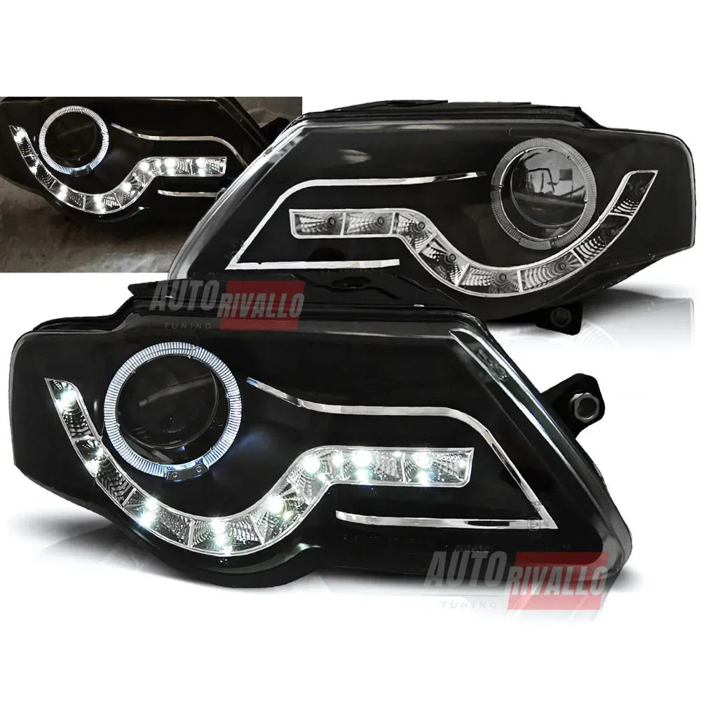 VW Passat 3C B6 2005-2010 Fari Anteriori a LED Angel Eyes - autorivallo