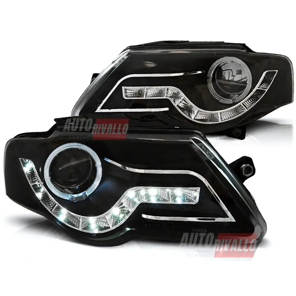 VW Passat 3C B6 2005-2010 Fari Anteriori a LED Angel Eyes - autorivallo