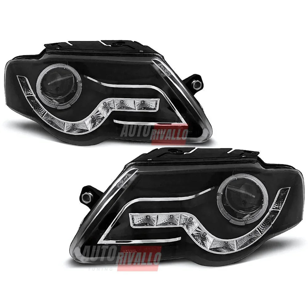 VW Passat 3C B6 2005-2010 Fari Anteriori a LED Angel Eyes - autorivallo