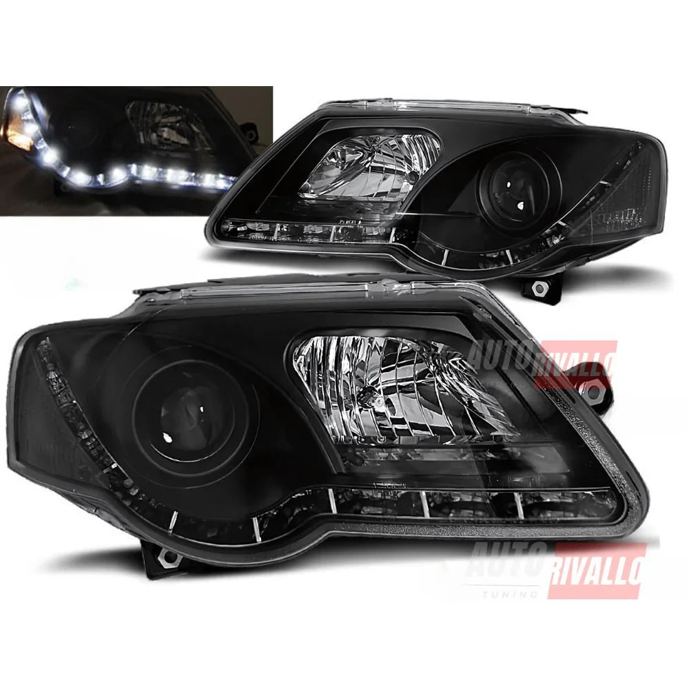 VW Passat 3C B6 2005-2010 Fari Anteriori a LED Nero - autorivallo