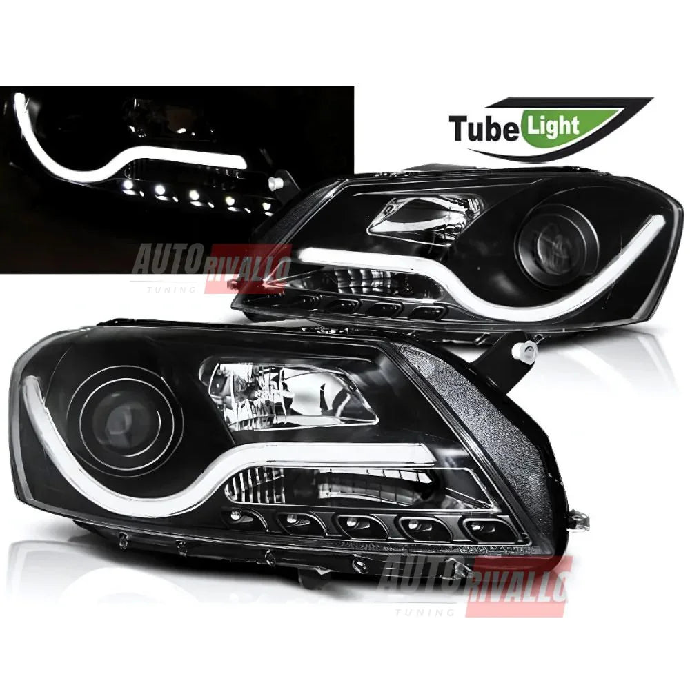 VW Passat B7 2010-2014 Fari Anteriori LED Lightube Neri - autorivallo