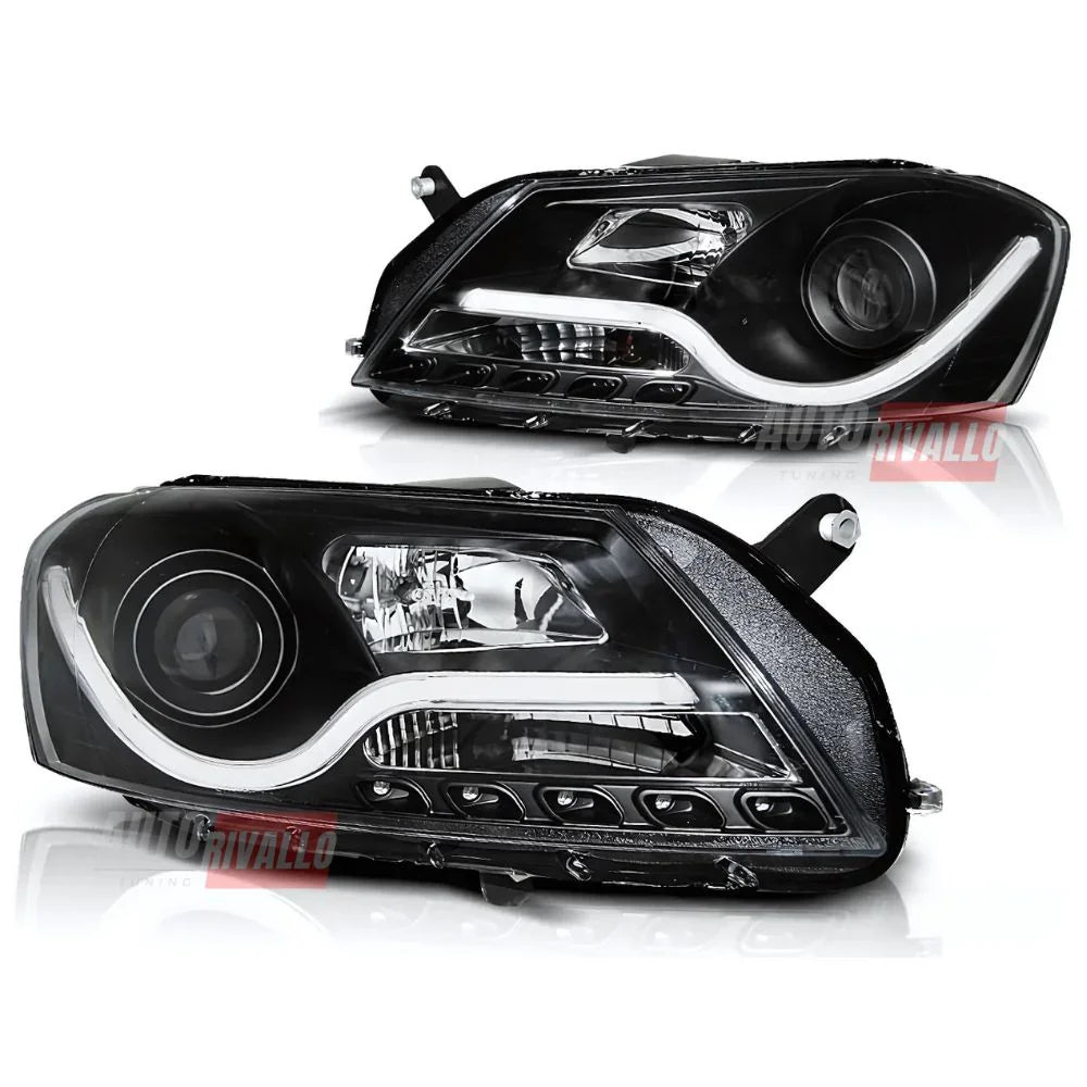 VW Passat B7 2010-2014 Fari Anteriori LED Lightube Neri - autorivallo