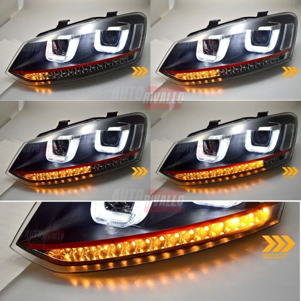 VW Polo 6R 6C 2009-2017 Fari Anteriori LED Frecce Dinamiche - autorivallo