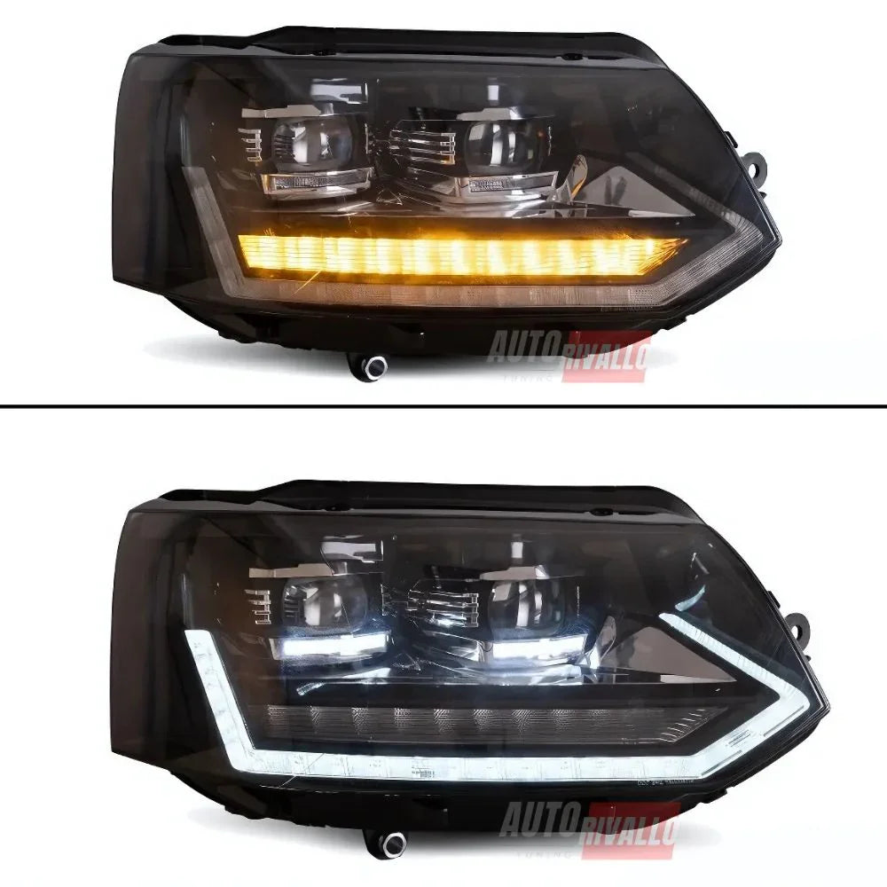 VW T5 Facelift 2010-2015 Fari Anteriori Full LED Frecce SEQ - autorivallo