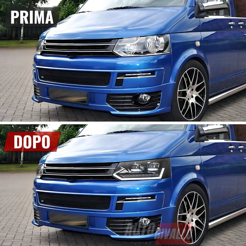 VW T5 Facelift 2010-2015 Fari Anteriori Full LED Frecce SEQ - autorivallo