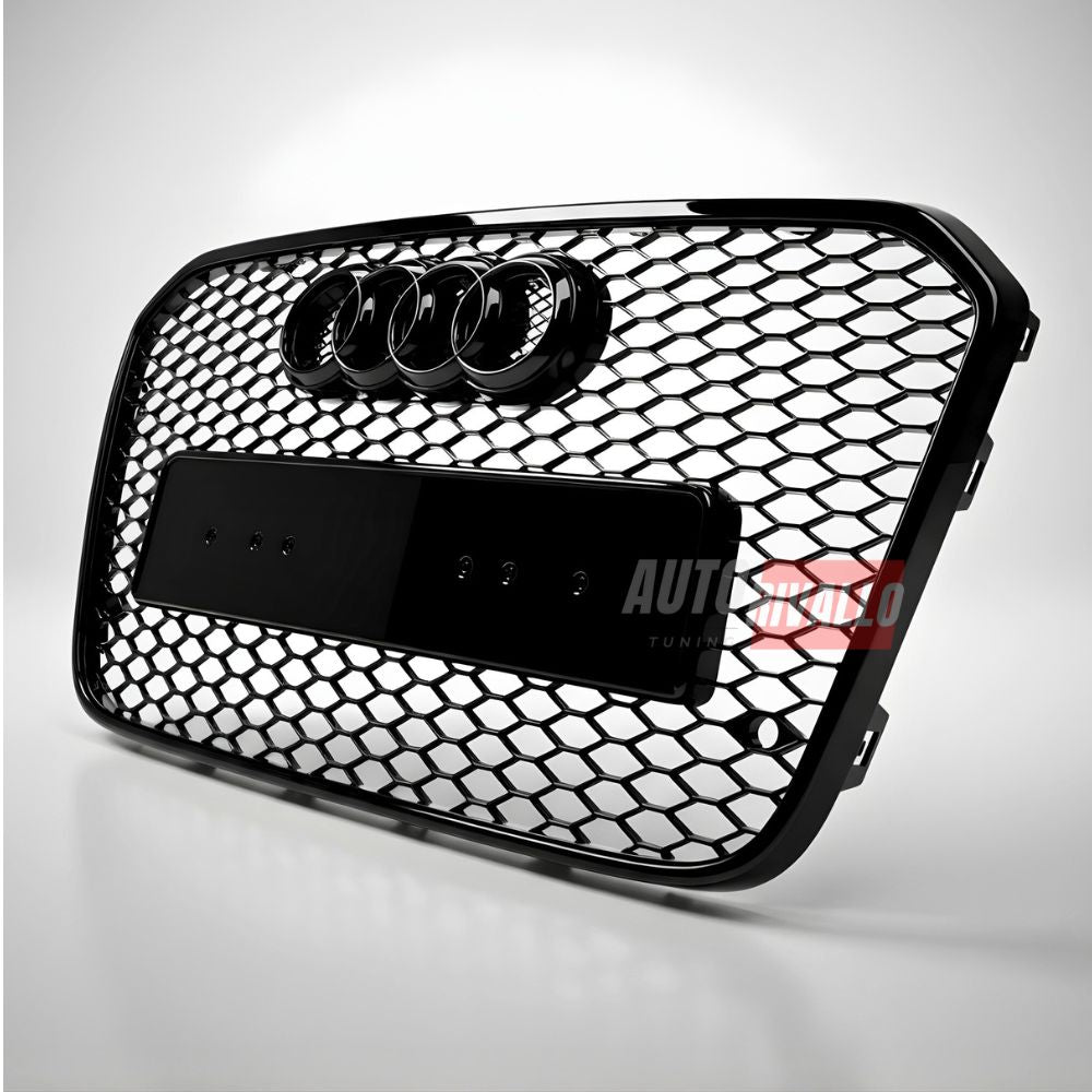 Upgrade estetico per Audi A6 4G C7 2010-2014 con griglia anteriore RS6 nero lucido premium.