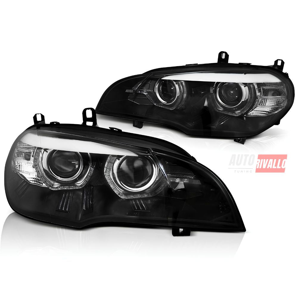Kit fari anteriori Angel Eyes 3D LED plug and play per BMW X5 E70