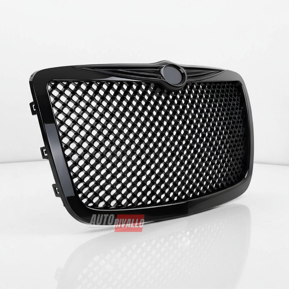 Calandra sportiva nero lucido per Chrysler 300C 2004-2011, design moderno a nido d’ape