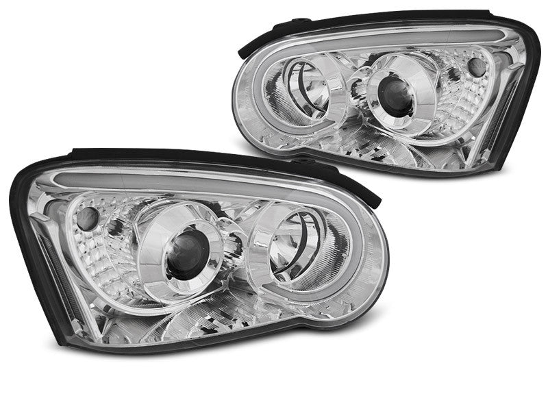 Subaru Impreza II 2003-2005 Fari Anteriori LED Light Tube Cromati - autorivallo