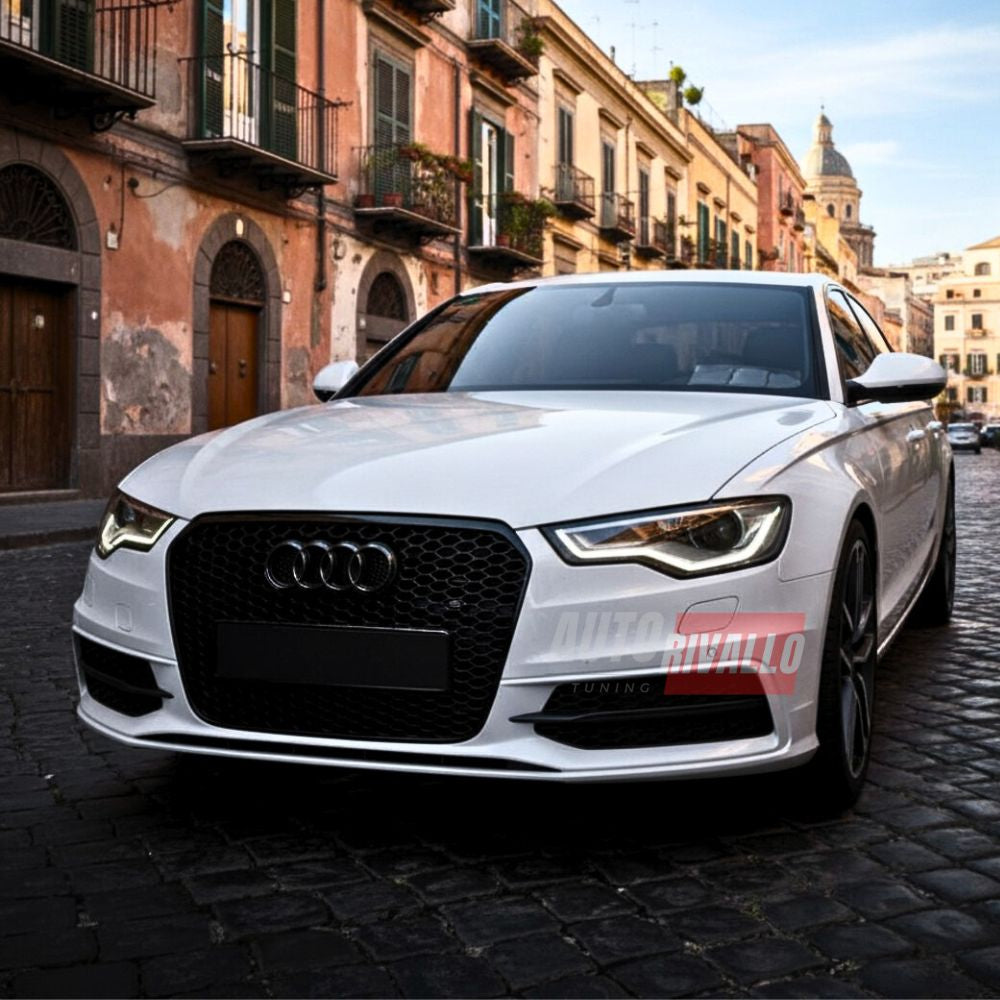 Audi A6 S6 4G C7 2010-2014 Griglia RS6 Look. Calandra installata, nero lucido.