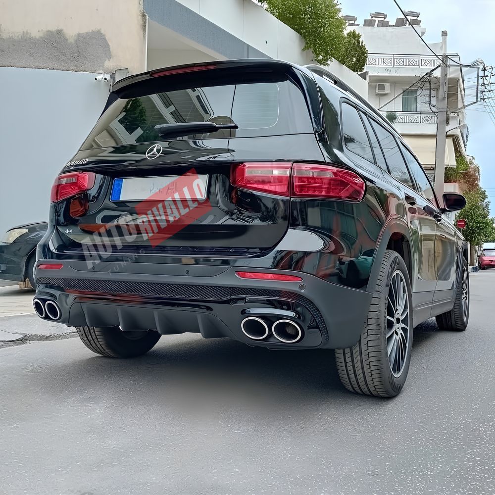 Diffusore posteriore Mercedes GLB X247 AMG GLB35 Look nero lucido con quattro terminali