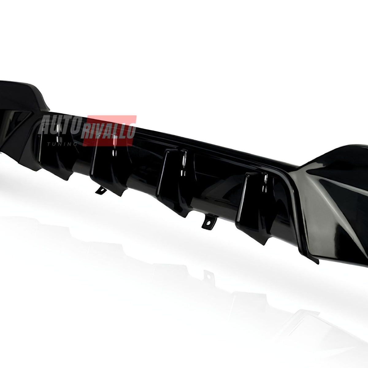 Diffusore posteriore BMW Serie 3 G20 G21 M Sport 2019-2022 nero lucido in ABS, dettaglio delle alette centrali