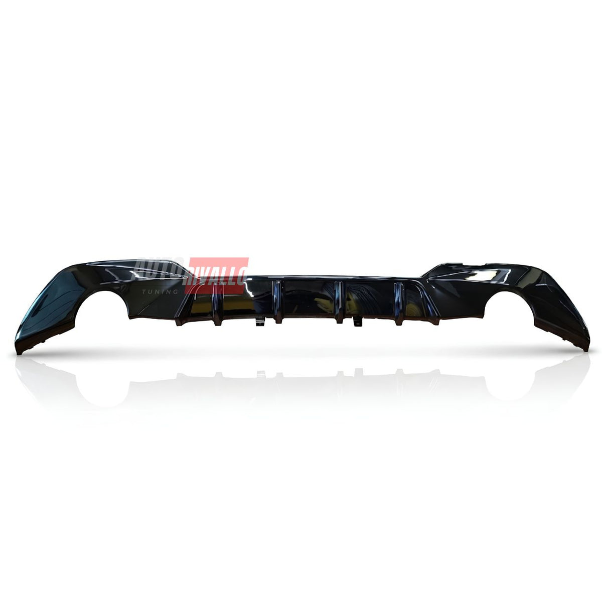 Diffusore posteriore nero lucido BMW Serie 3 G20 G21 M Sport 2019-2022 in ABS, vista frontale