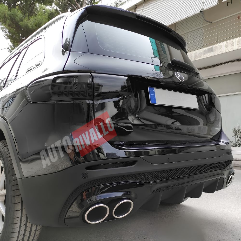 Diffusore posteriore Mercedes GLB X247 AMG GLB35 Look terminali cromati