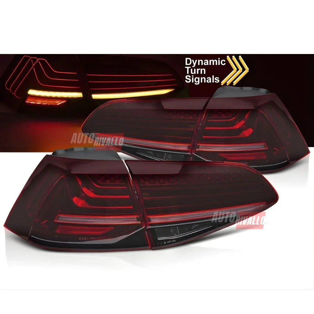 VW Golf 7 12-19 Fanali Posteriori Full LED Laser Rosso Scuro - autorivallo