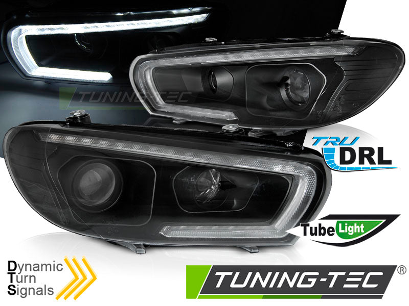 VW Scirocco 2014-2017 Fari Anteriori LED Light Tube Nero - autorivallo