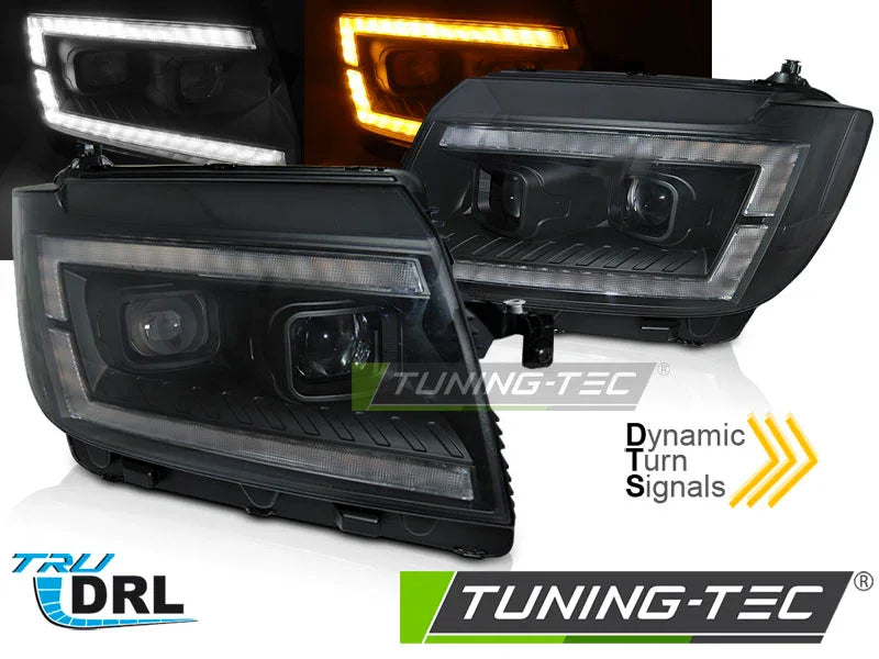 VW Crafter II 2017-2024 Fari Anteriori LED Light Tube Nero - autorivallo