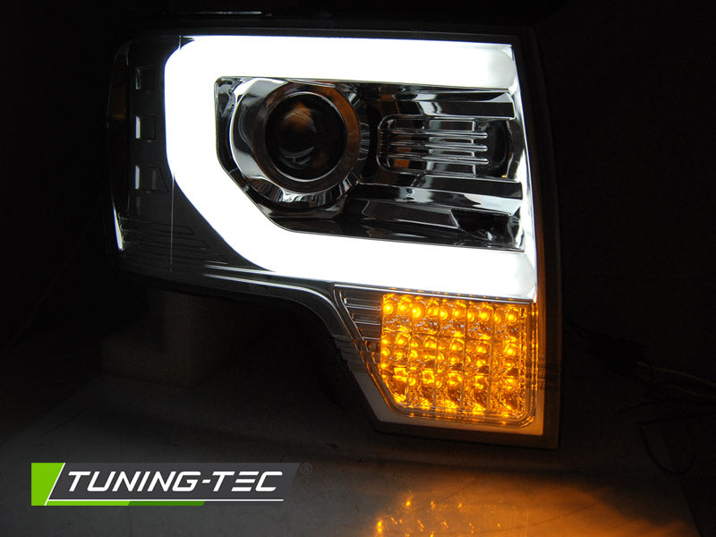 Ford F-150 MK12 2008-2014 Fari Anteriori LED Cromati - autorivallo