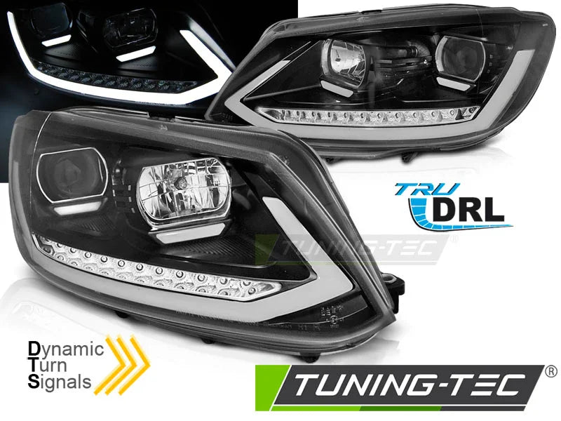 VW Touran II 2010-2015 Fari Anteriori LED DRL Nero - autorivallo