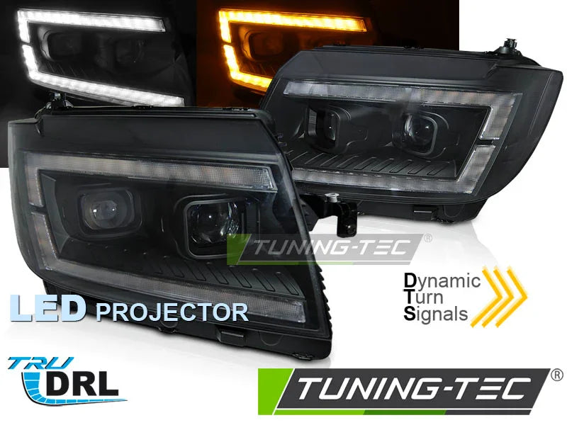 VW Crafter II 2017-2024 Fari Anteriori Full LED Lightube Nero - autorivallo