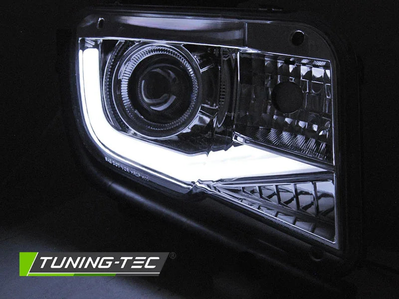 Chevrolet Camaro 2009-2013 Fari Anteriori LED Light Tube Cromati - autorivallo