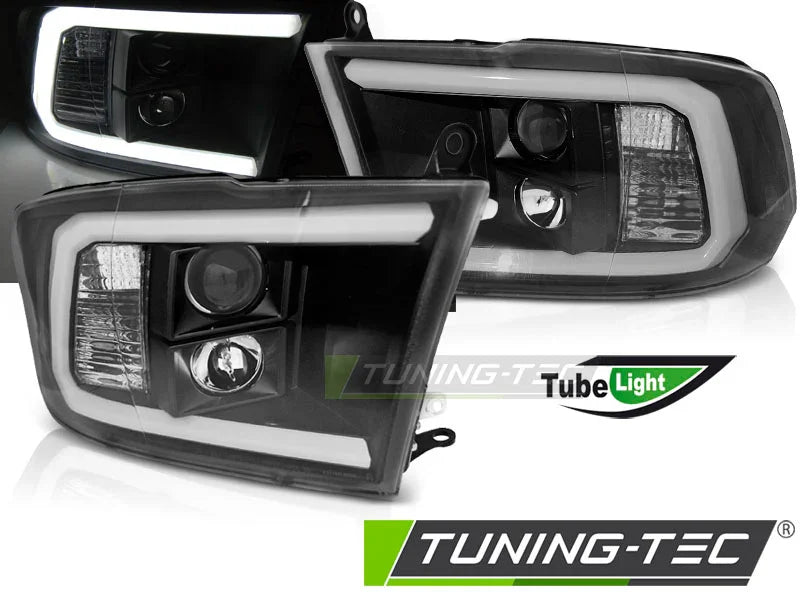 Dodge Ram 2009-2018 Fari Anteriori LED Light Tube Nero - autorivallo