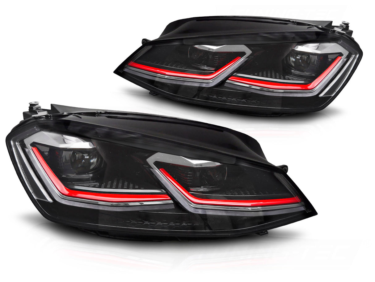 VW Golf 7 2012-2017 Fari Anteriori Full LED Diurne GTI Look - autorivallo