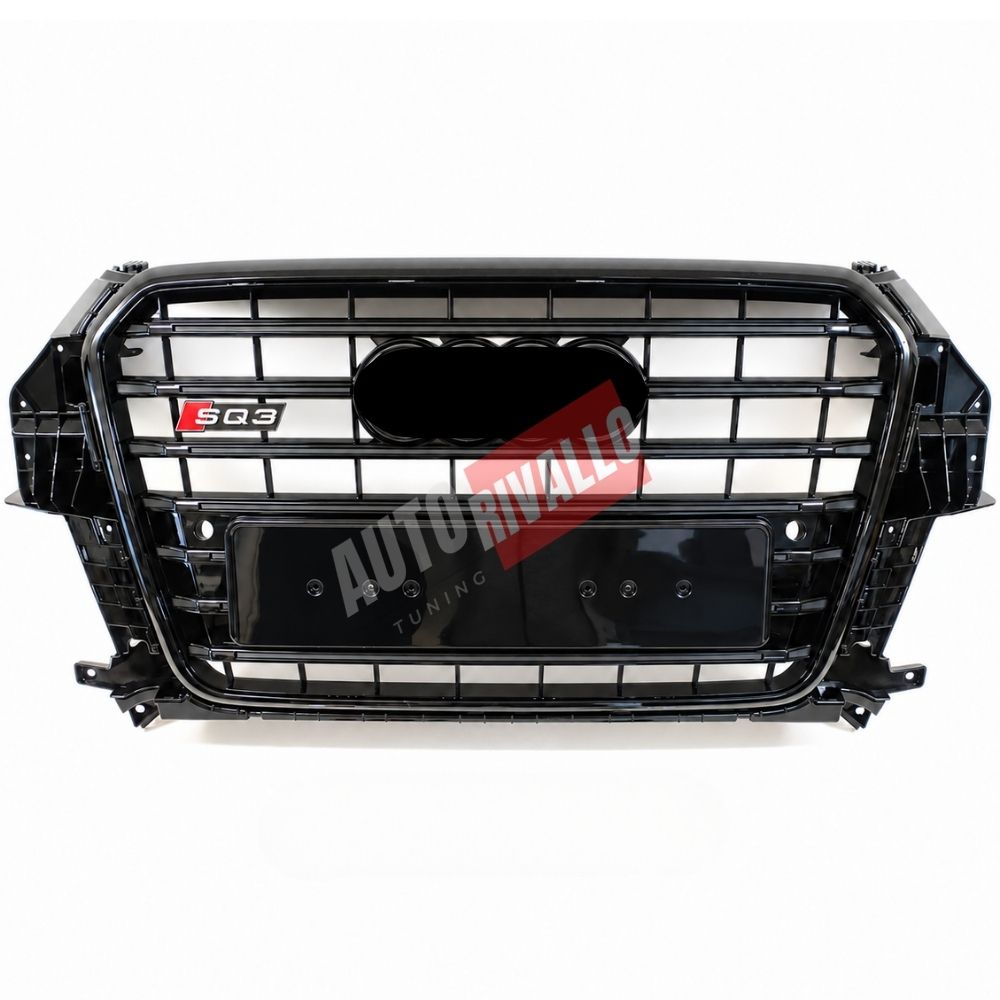 Griglia anteriore Audi Q3 8U 2011-2014 nera lucida SQ3 Look con portatarga