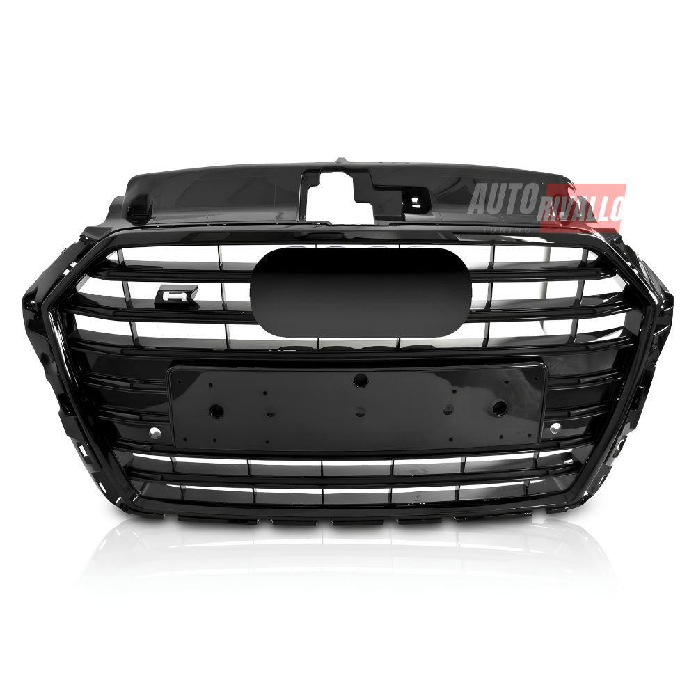 Griglia Audi A3 8V Look S3 nero lucido, vista frontale con listelli orizzontali
