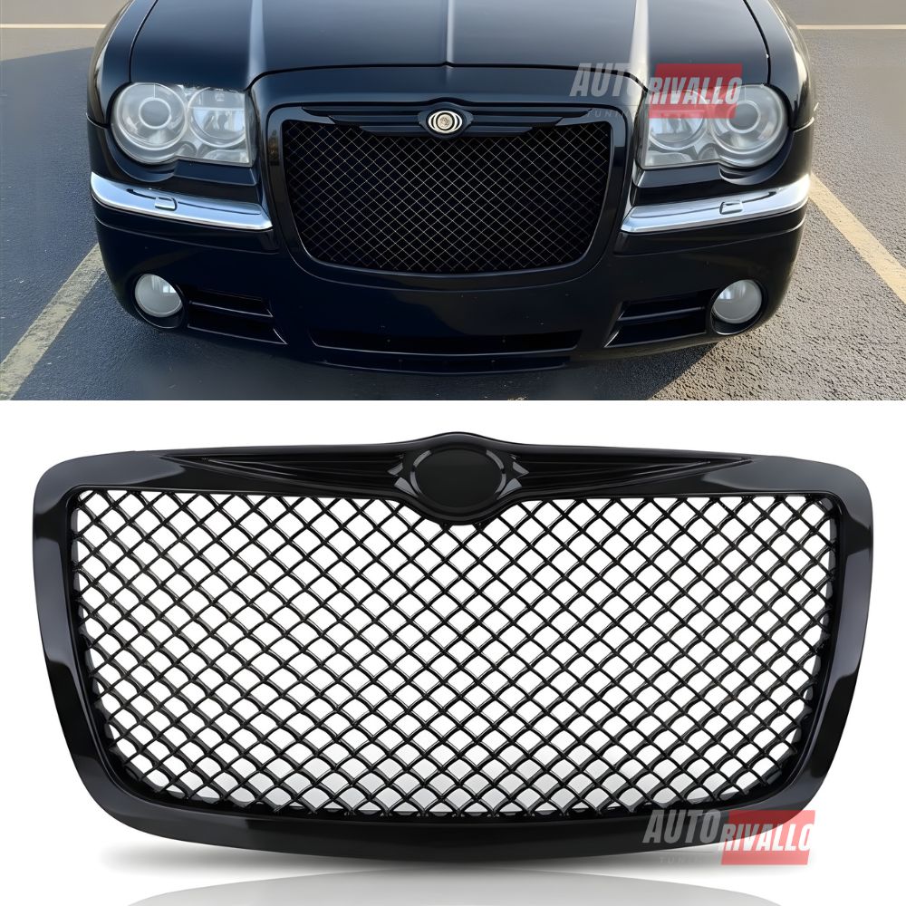 Griglia radiatore sportiva a nido d’ape nero lucido per Chrysler 300C 2004-2011