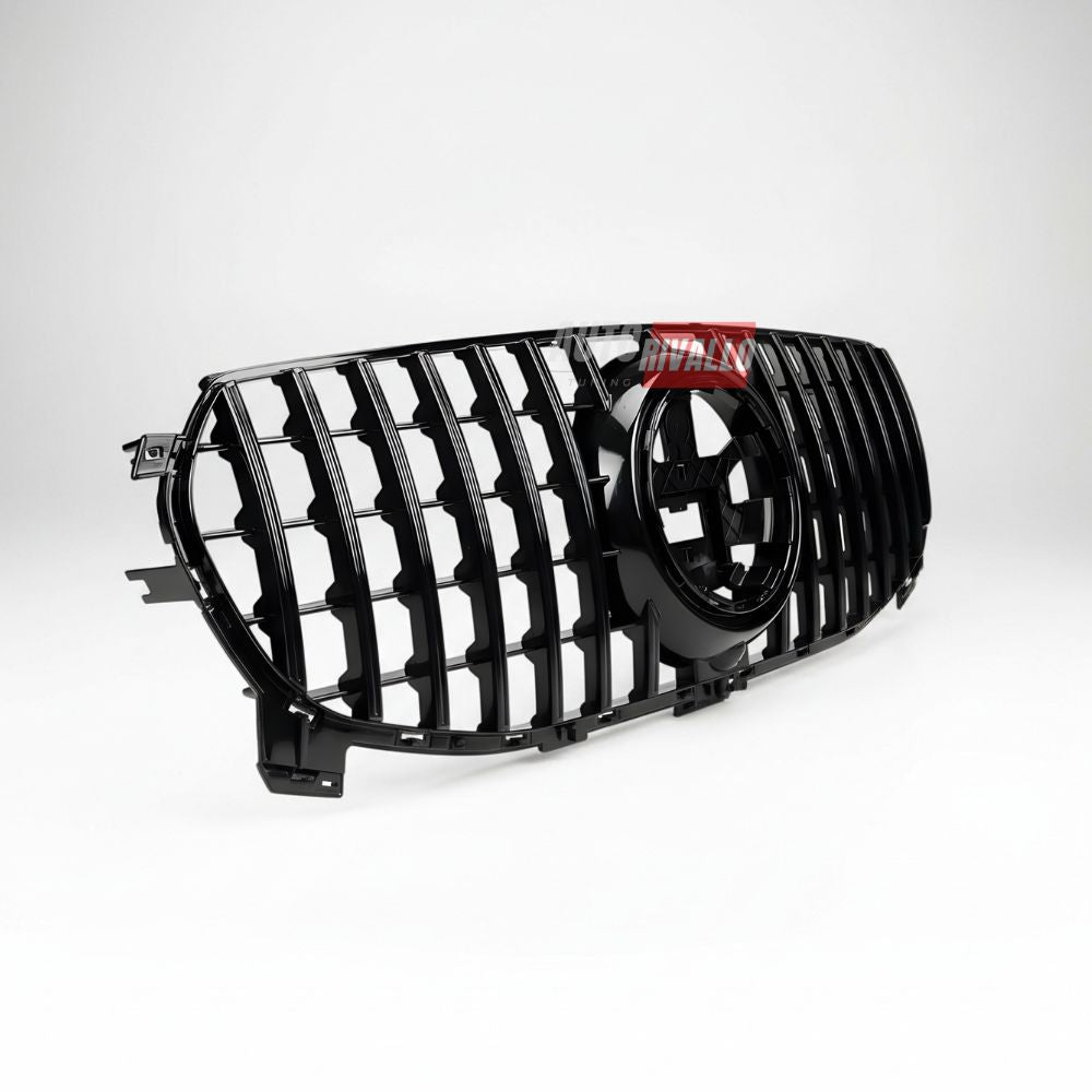 Calandra Panamericana per Mercedes GLE W167 2019-2023, design sportivo nero lucido con profili.