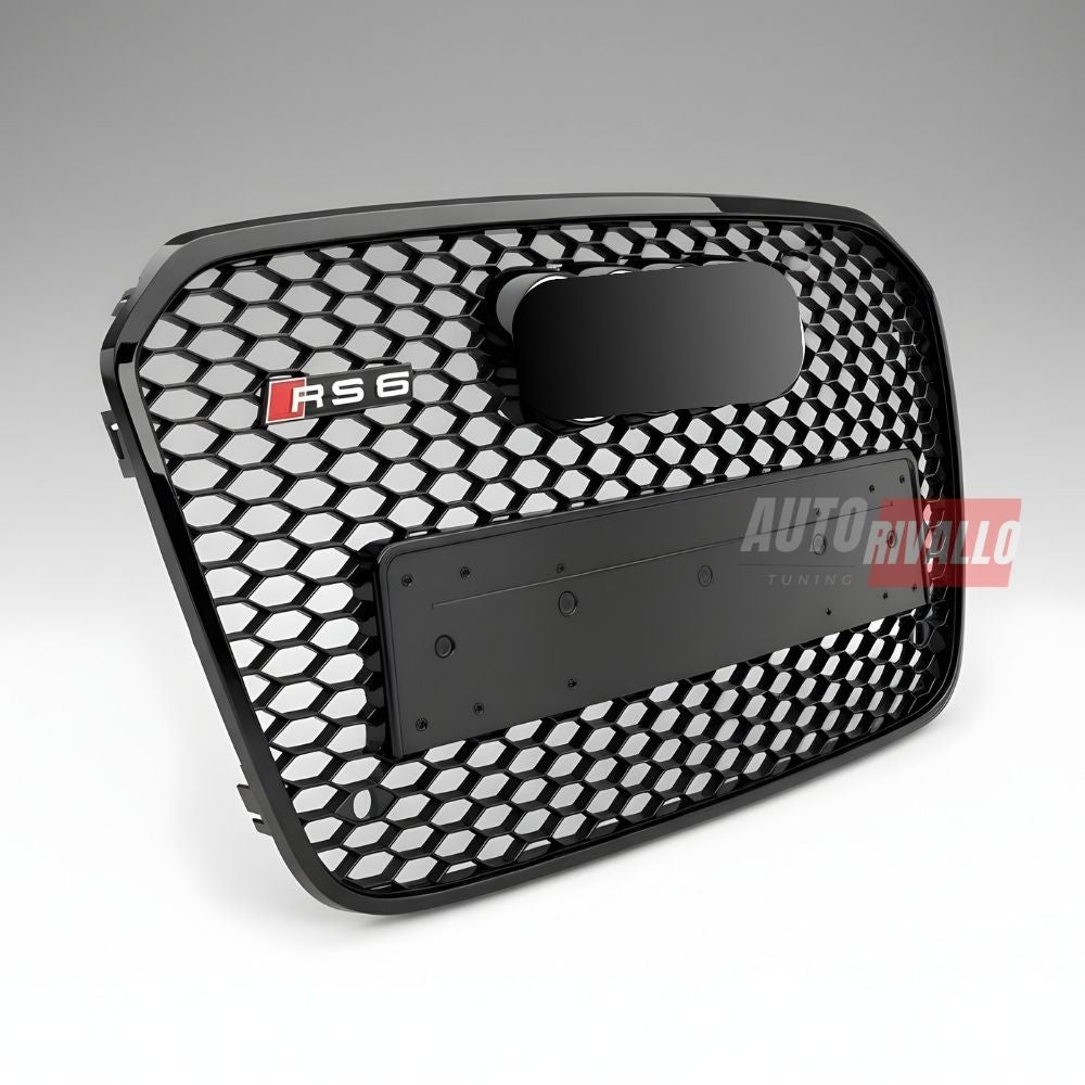 Mascherina sportiva a nido d'ape per Audi A6 C7 4G, con supporto PDC e portatarga inclusi.