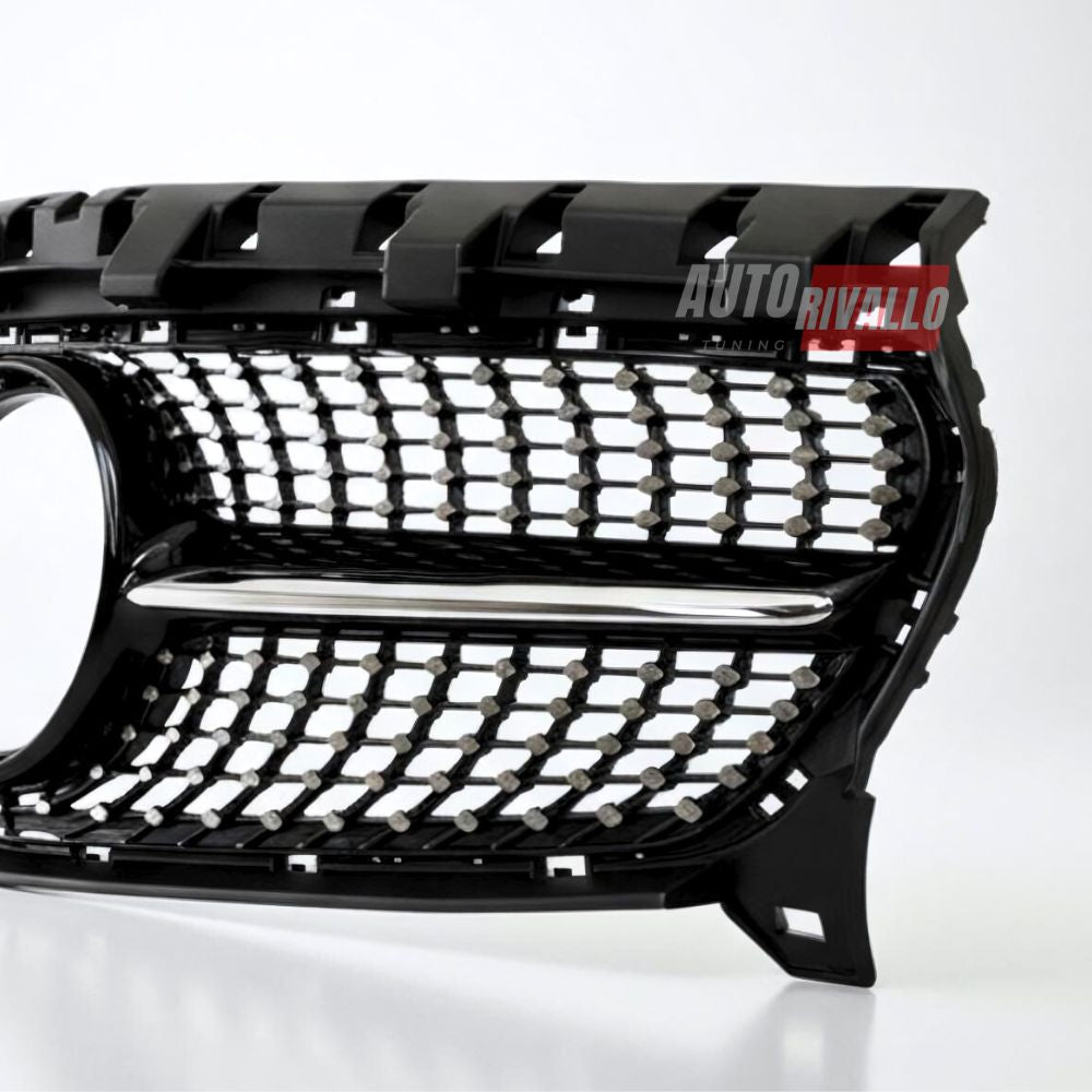 Mascherina Mercedes CLA C117 nero lucido Diamond. Griglia di ricambio premium per modelli 2015-2019