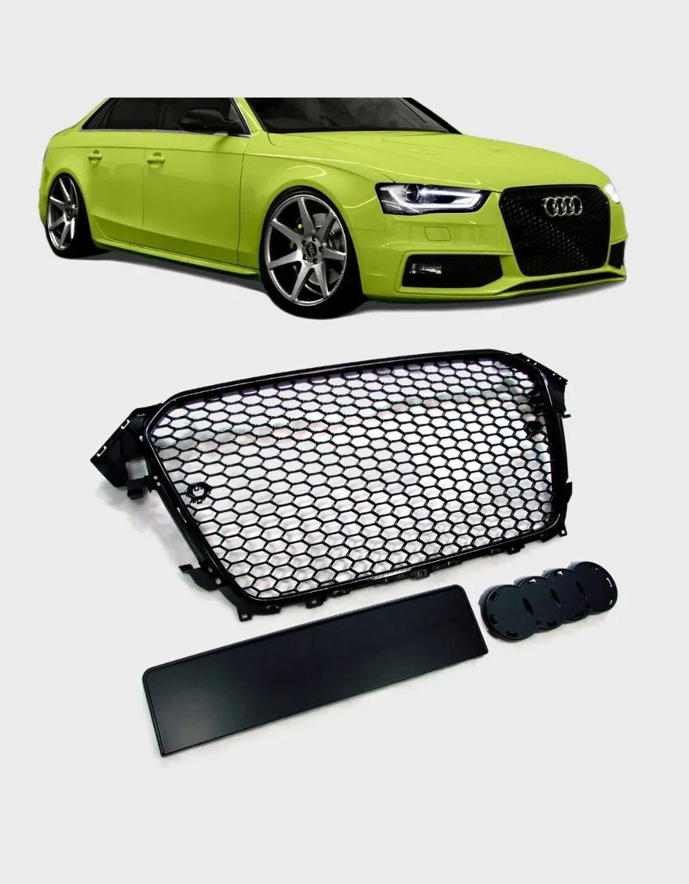 Audi A4 B8 8K 2011-2015 Griglia Radiatore RS4 Look Nero Lucido - autorivallo