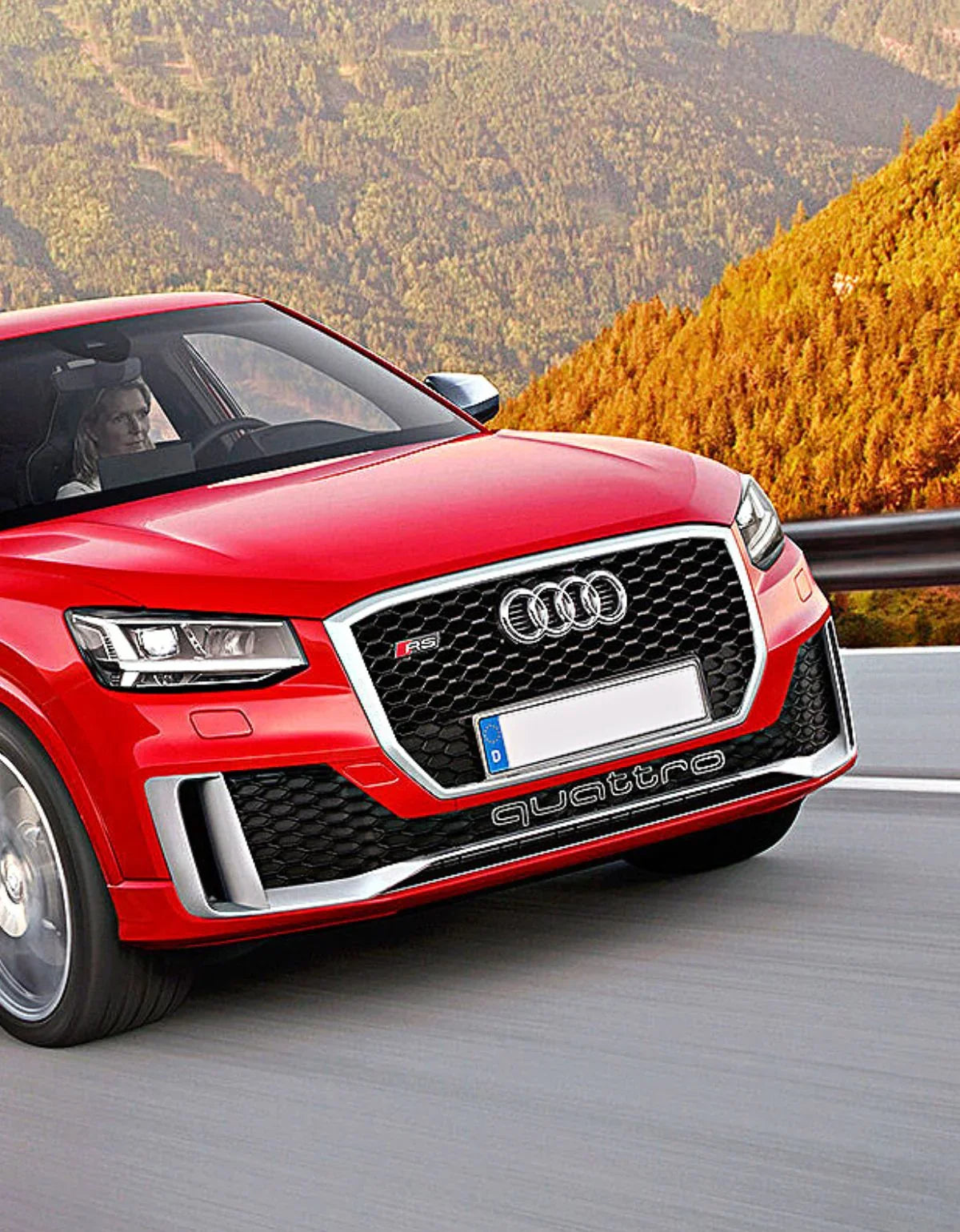 Audi Q2 2016-2020 Griglia Radiatore Ottica RSQ2 Nero Argento - autorivallo