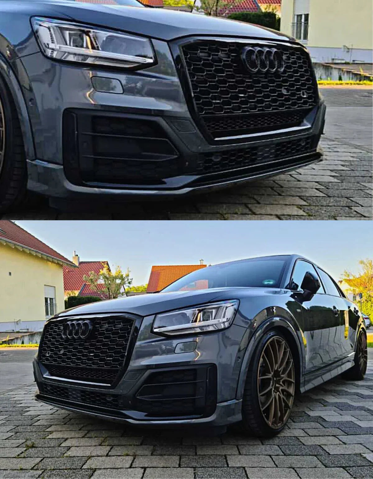 Audi Q2 2016-2020 Griglia Radiatore Ottica RSQ2 Nero Lucido - autorivallo