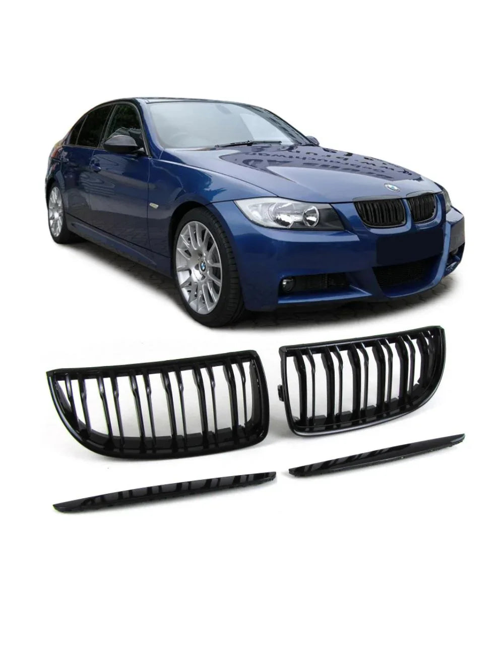 BMW Serie 3 E90 E91 05-08 Griglia Radiatore Doppia Striscia - autorivallo