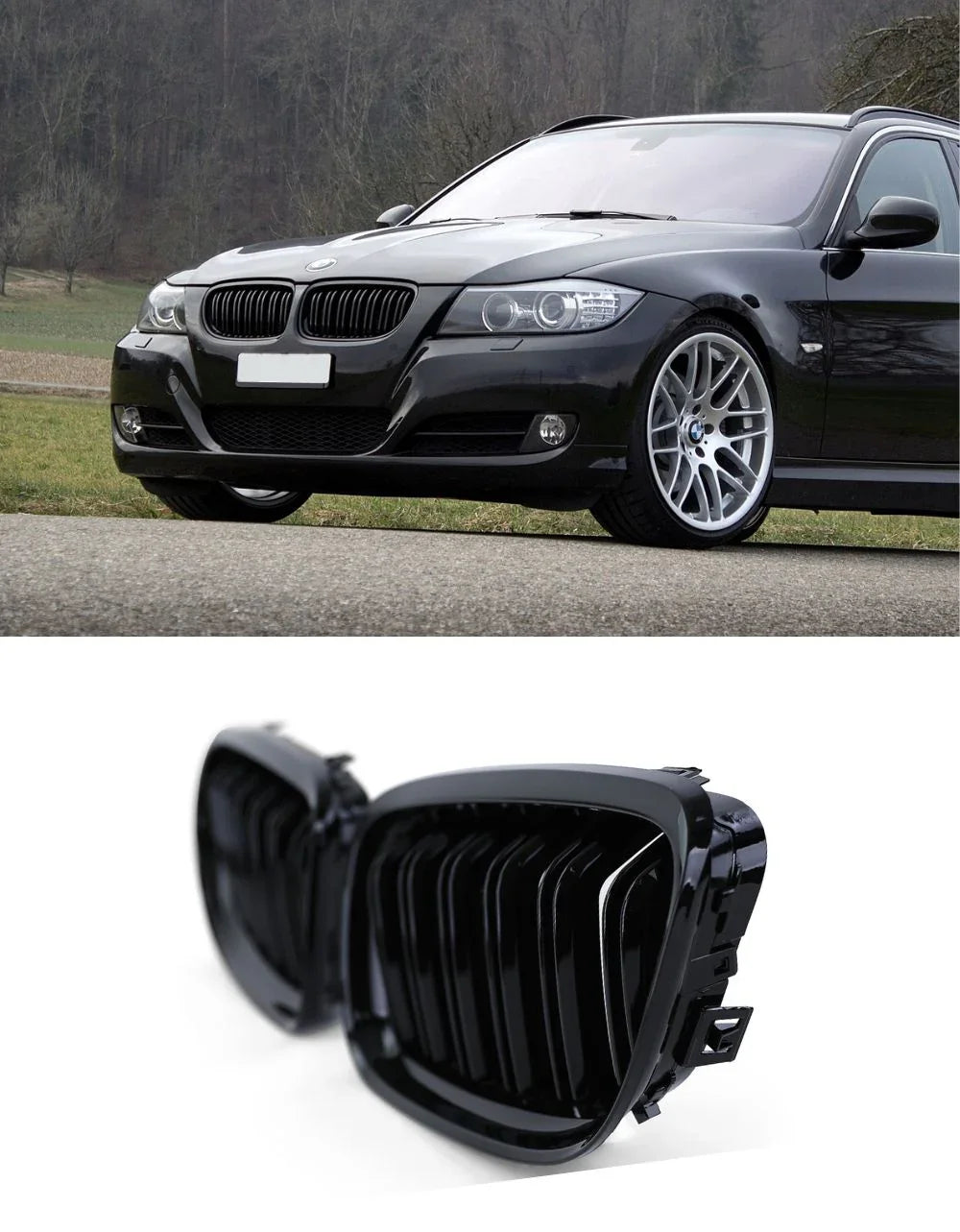 BMW 3 E90 E91 2008-2012 Griglia Radiatore M Doppia Striscia - autorivallo