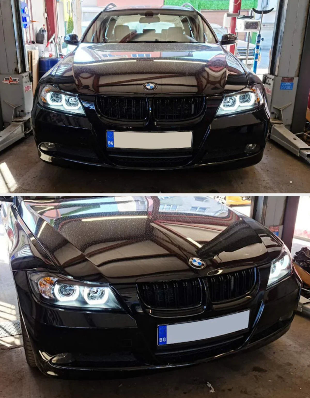 BMW 3 E90 E91 05-08 Fari Anteriori Xenon Angel Eyes 3D U-LED - autorivallo