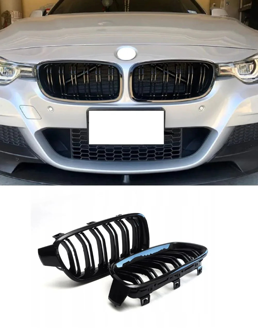 BMW Serie 3 F30 F31 2011-2015 Griglia Doppia Striscia M Look - autorivallo