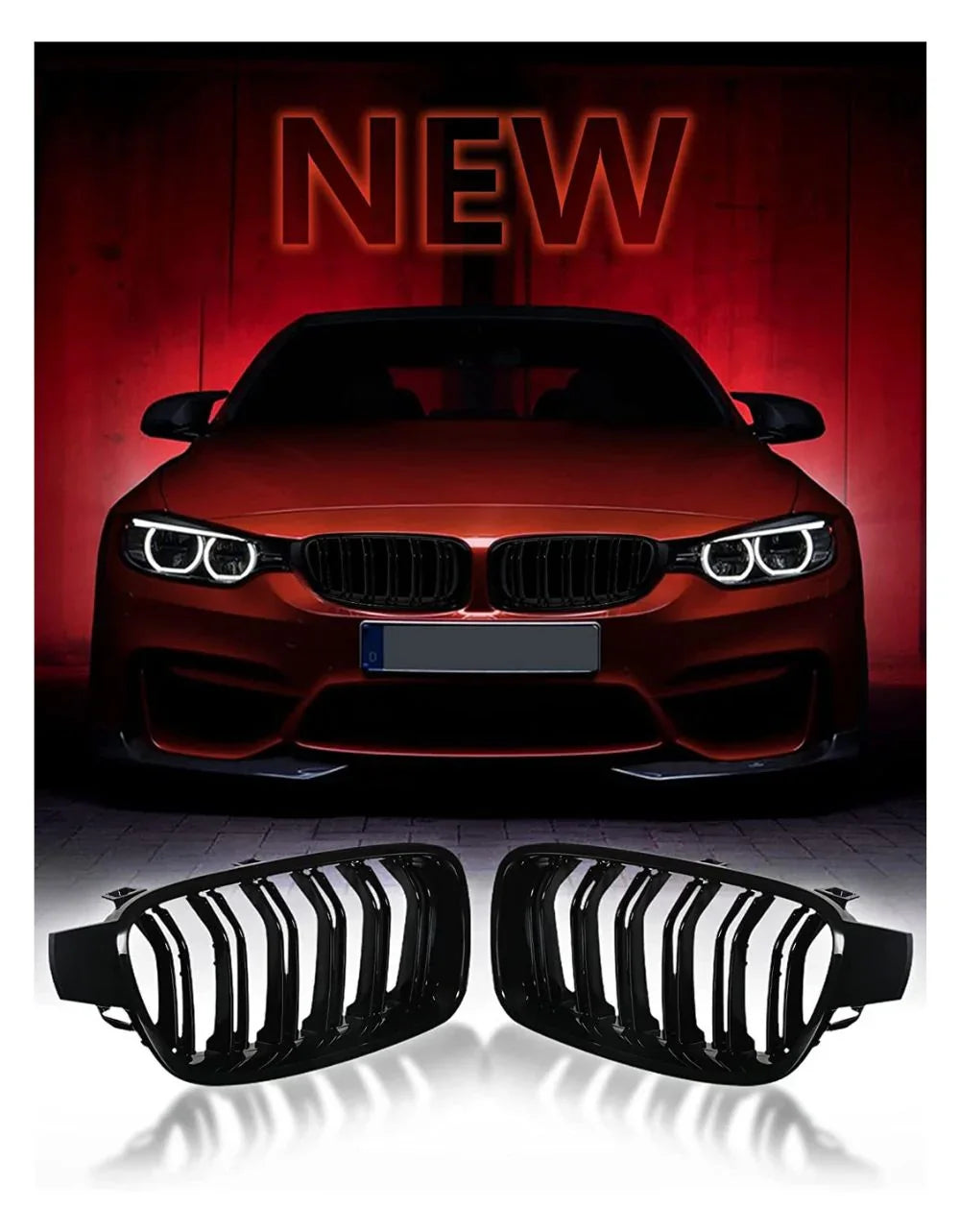 BMW Serie 3 F30 F31 2011-2015 Griglia Doppia Striscia M Look - autorivallo