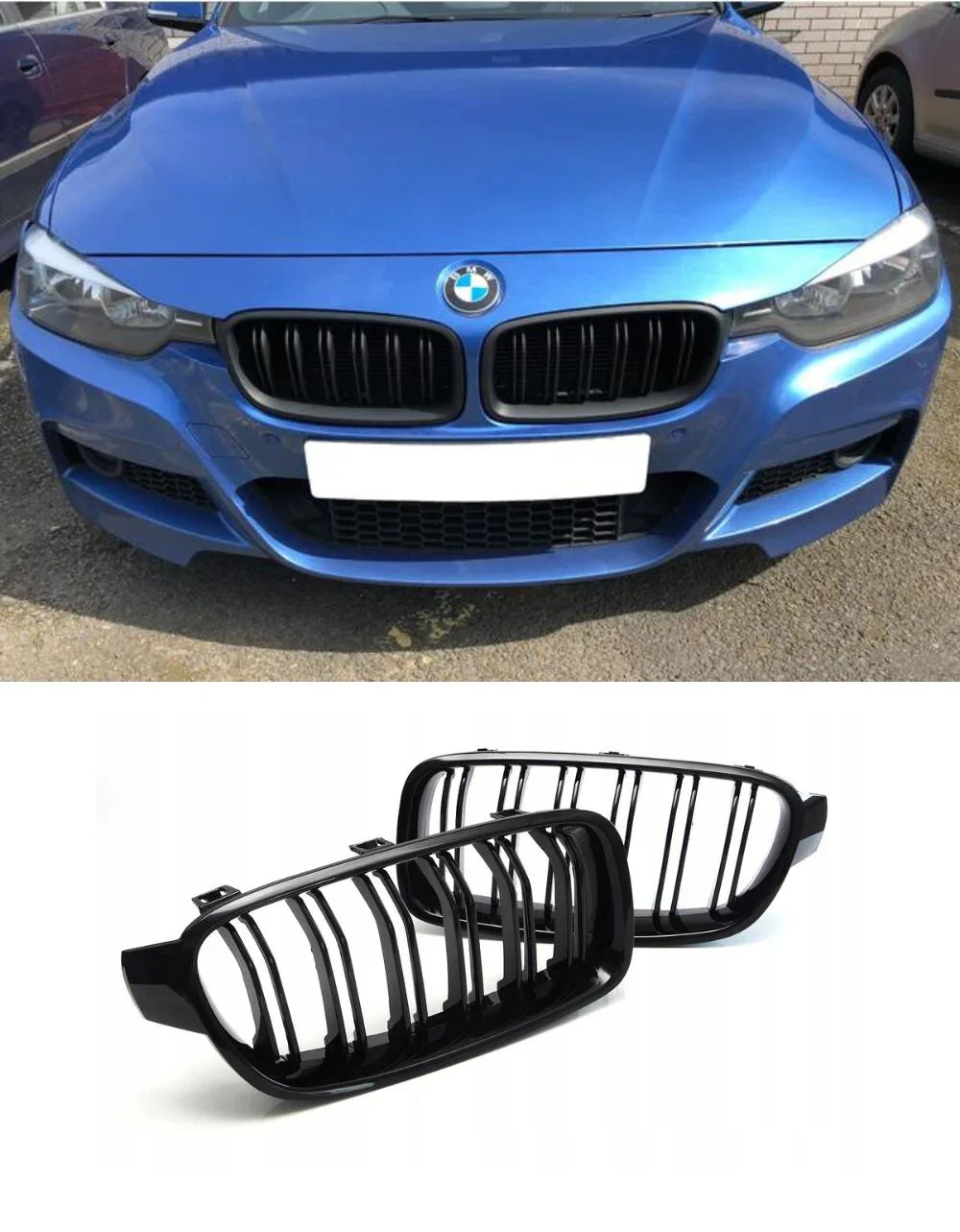 BMW Serie 3 F30 F31 2011-2015 Griglia Doppia Striscia M Look - autorivallo