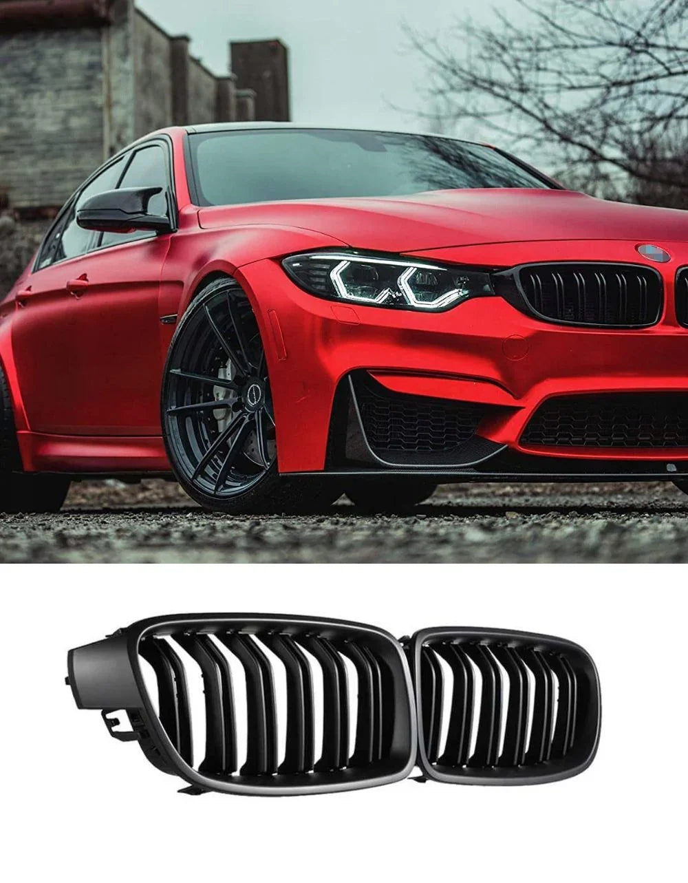 BMW Serie 3 F30 F31 2011-2019 Griglia M Look Nero Opaco - autorivallo