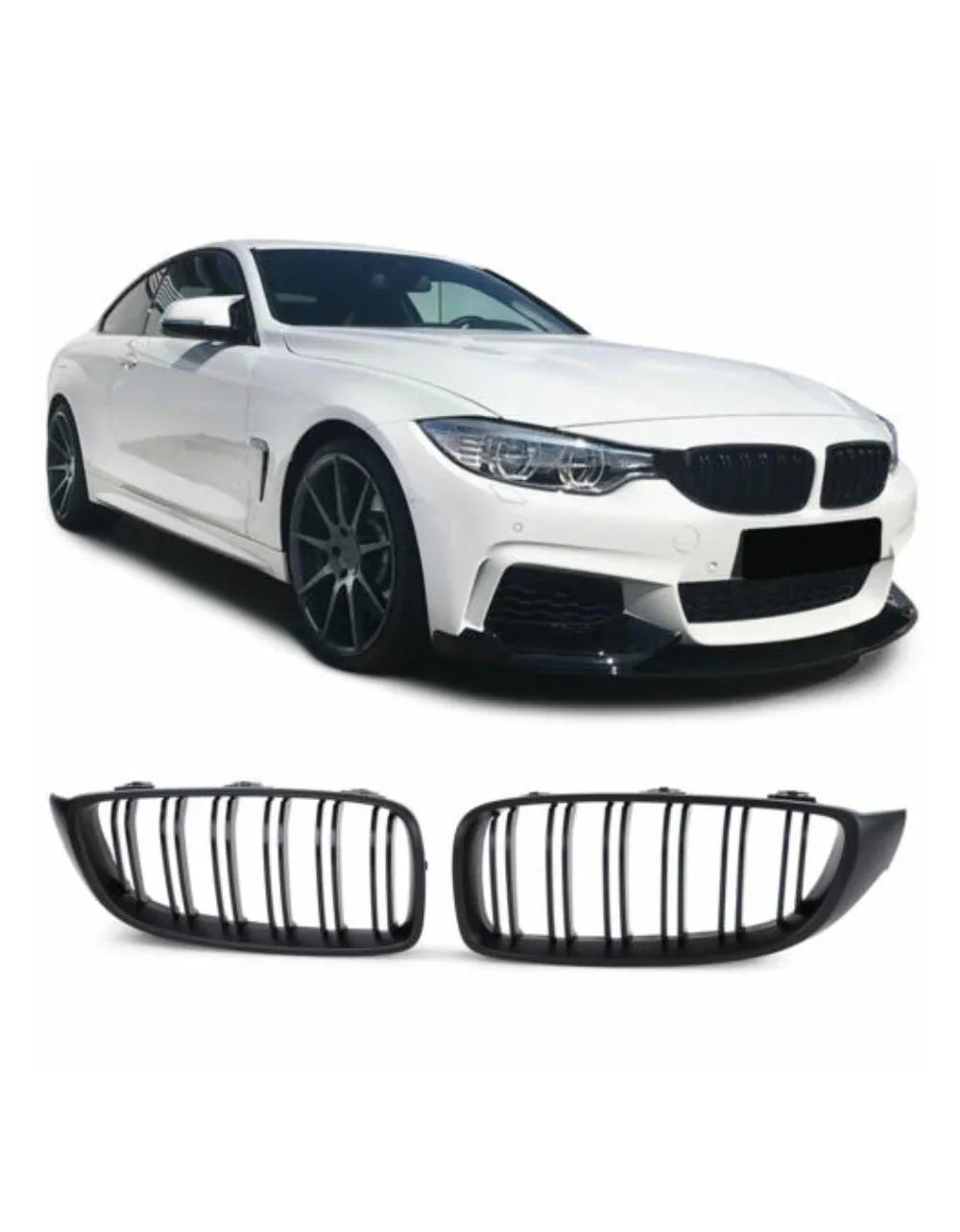 BMW Serie 4 F32 F33 F36 13-21 Griglia Radiatore Nero Opaco - autorivallo