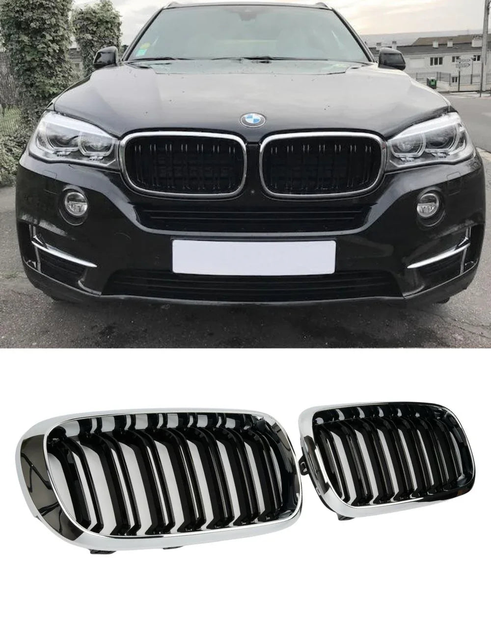 BMW X5 F15 2013-2018 Griglia Radiatore M Look Nero Cromato - autorivallo