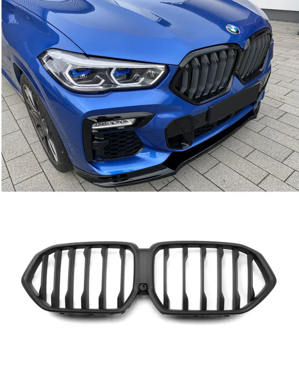 BMW X6 G06 2018-in poi Griglia Anteriore Nero Opaco Look M - autorivallo